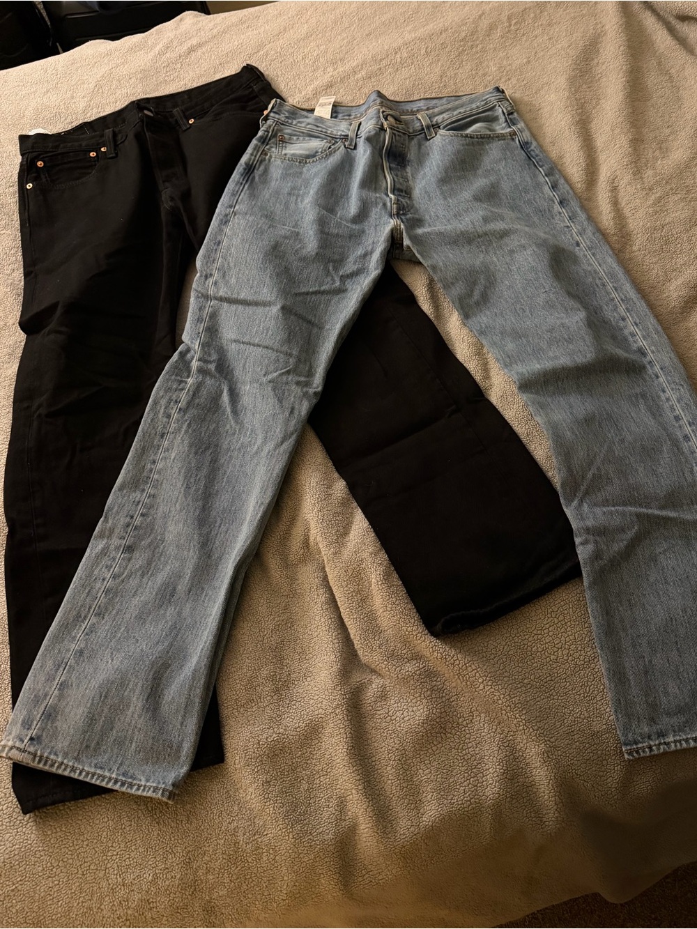 Levi's 501 Light Blue & Black Straight Jeans Duo - 34x32